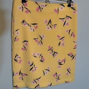 Ann Taylor Factory Yellow Pencil Skirt Casual Resort Wear